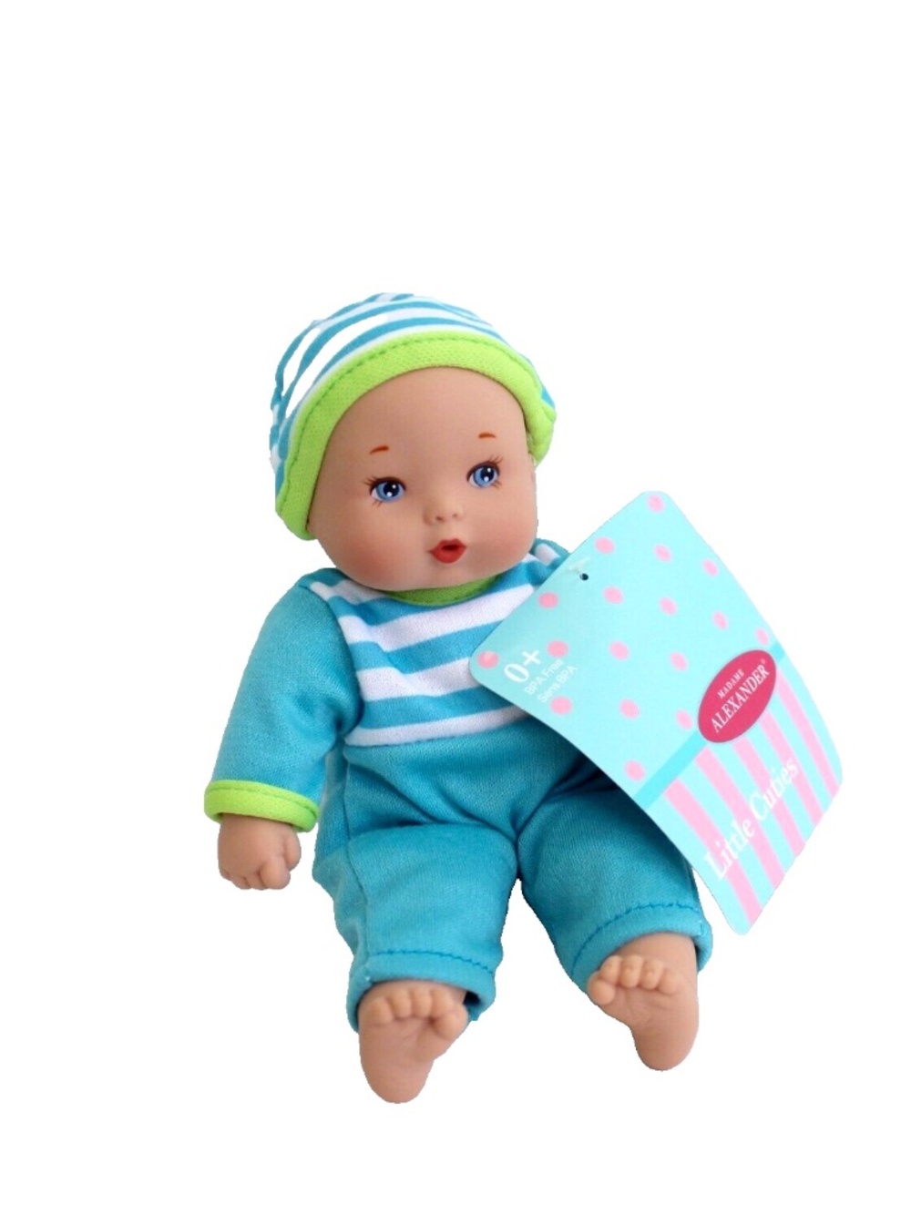 Madame Alexander Little Cuties Blue Doll 8 inch Stripe Hat